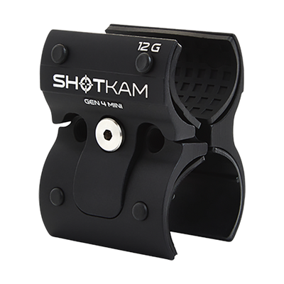 12 Gauge ShotKam Gen 4 Mini Mount – This image shows how the European 12 gauge mount opens and closes, making it easy to attach your Gen 4 Mini ShotKam securely for reliable recording and performance.