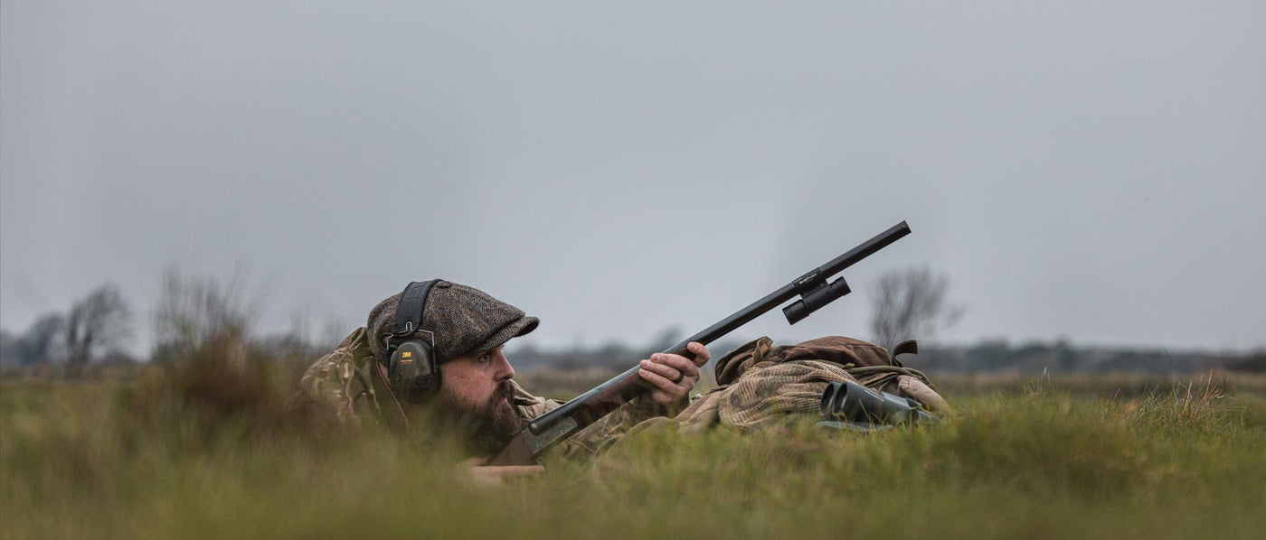 Hunter in the ready position for hunting in Europe with ShotKam